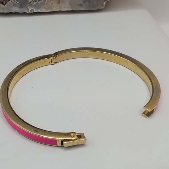 J. Crew Pink and Gold Enamel Bangle Bracelet - Picture 6 of 8